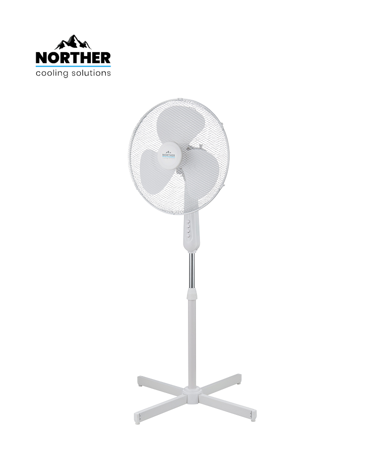 מאוורר 50W עומד 16" לבן 3 להבים NORTHER