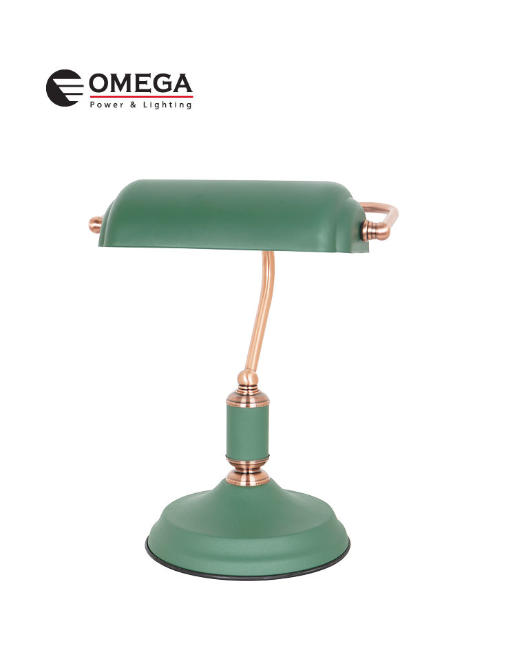 מנורת שולחן וינטיג' מעוצבת קלאופטרה בצבע ירוק